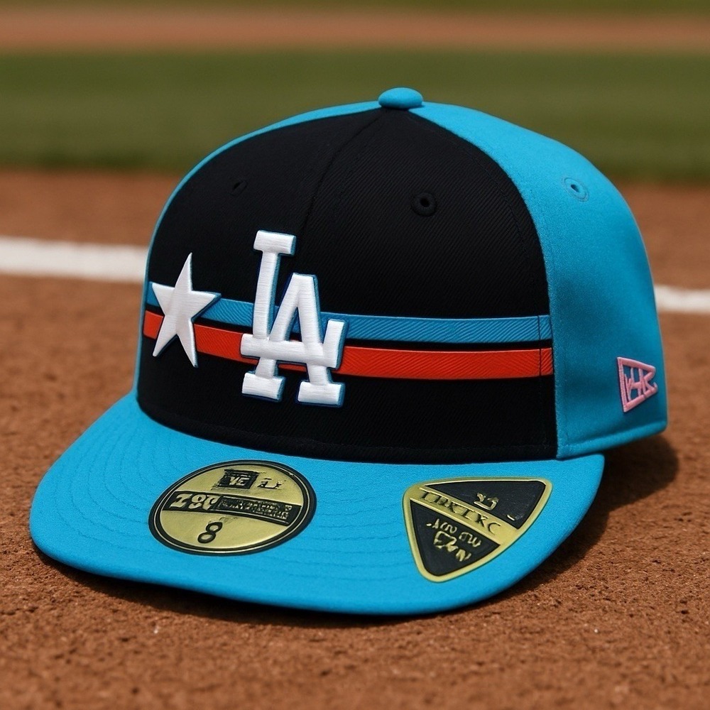 New Era 59FIFTY LA Dodgers 2024 MLB ALL-Star Game Fitted Hat Size 8 Blue/Black